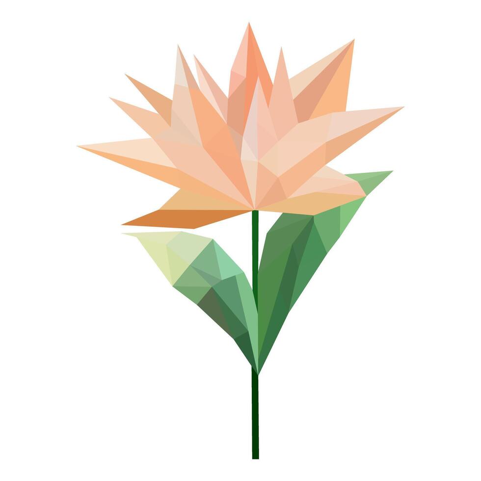 Geometric polygonal flower art. vector
