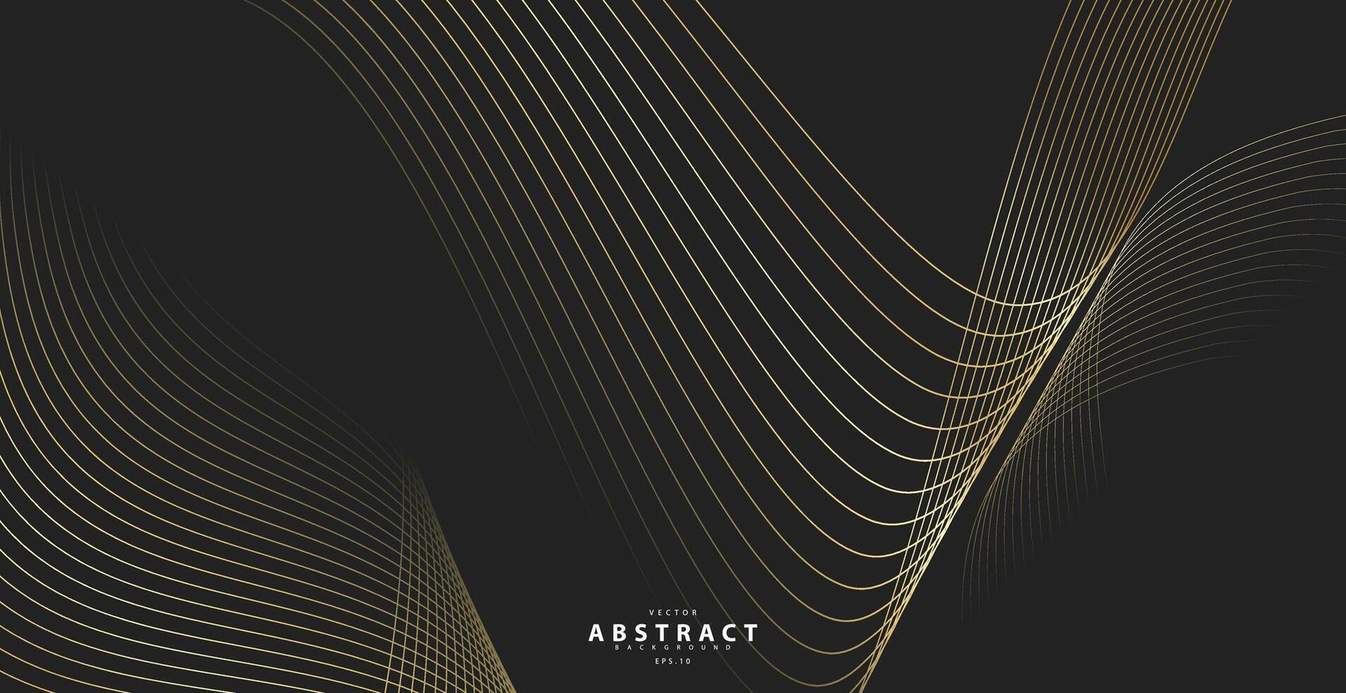 Abstract background with gold line wave. Luxury style. Tech pattern. Curved wavy line, smooth stripe. illustration. vector