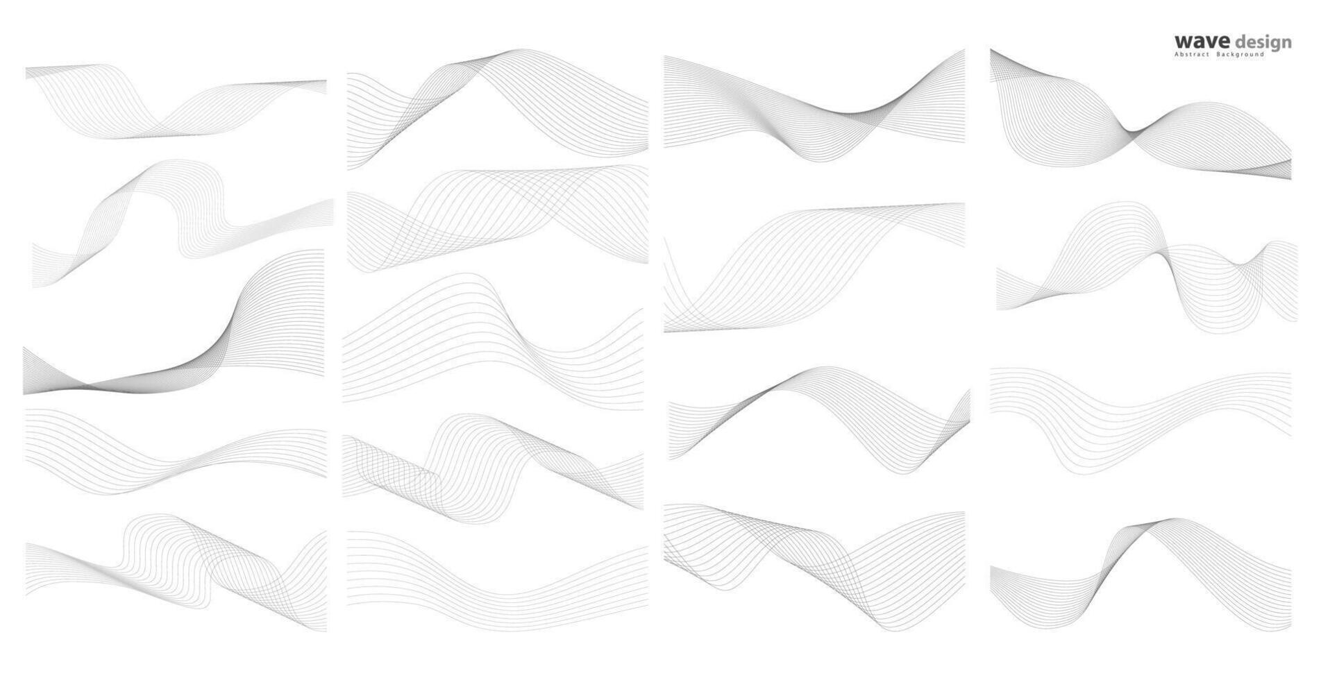 Abstract wavy stripes on a white background isolated. Wave line art, Curved smooth design. illustration EPS 10. vector