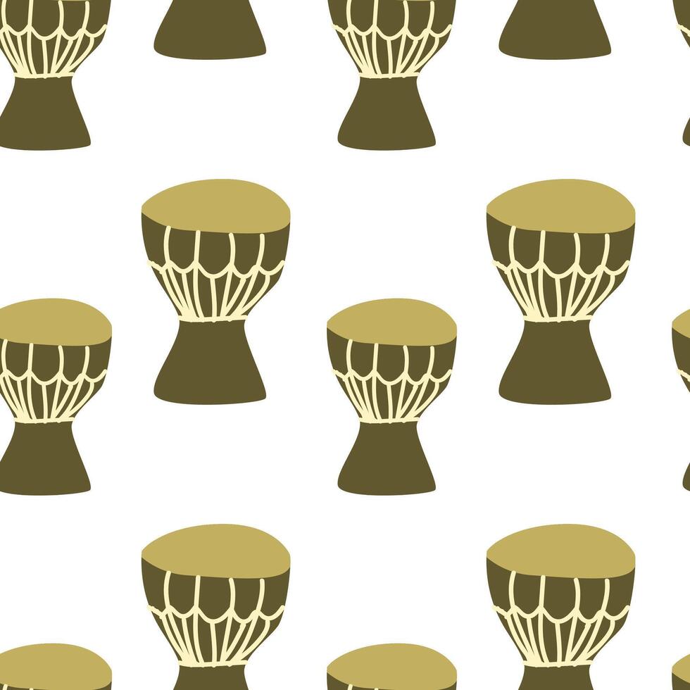 Seamless pattern for music festival. Bright background design with musical drum vector