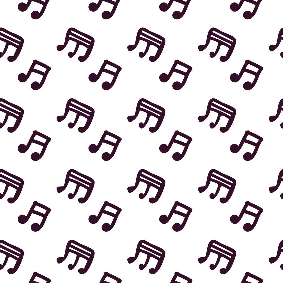 Hand drawn music symbol key or notes seamless pattern vector