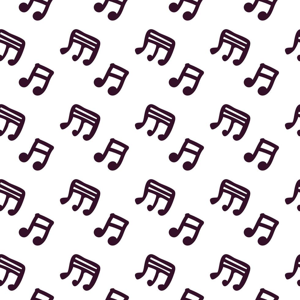 Hand drawn music symbol key or notes seamless pattern vector