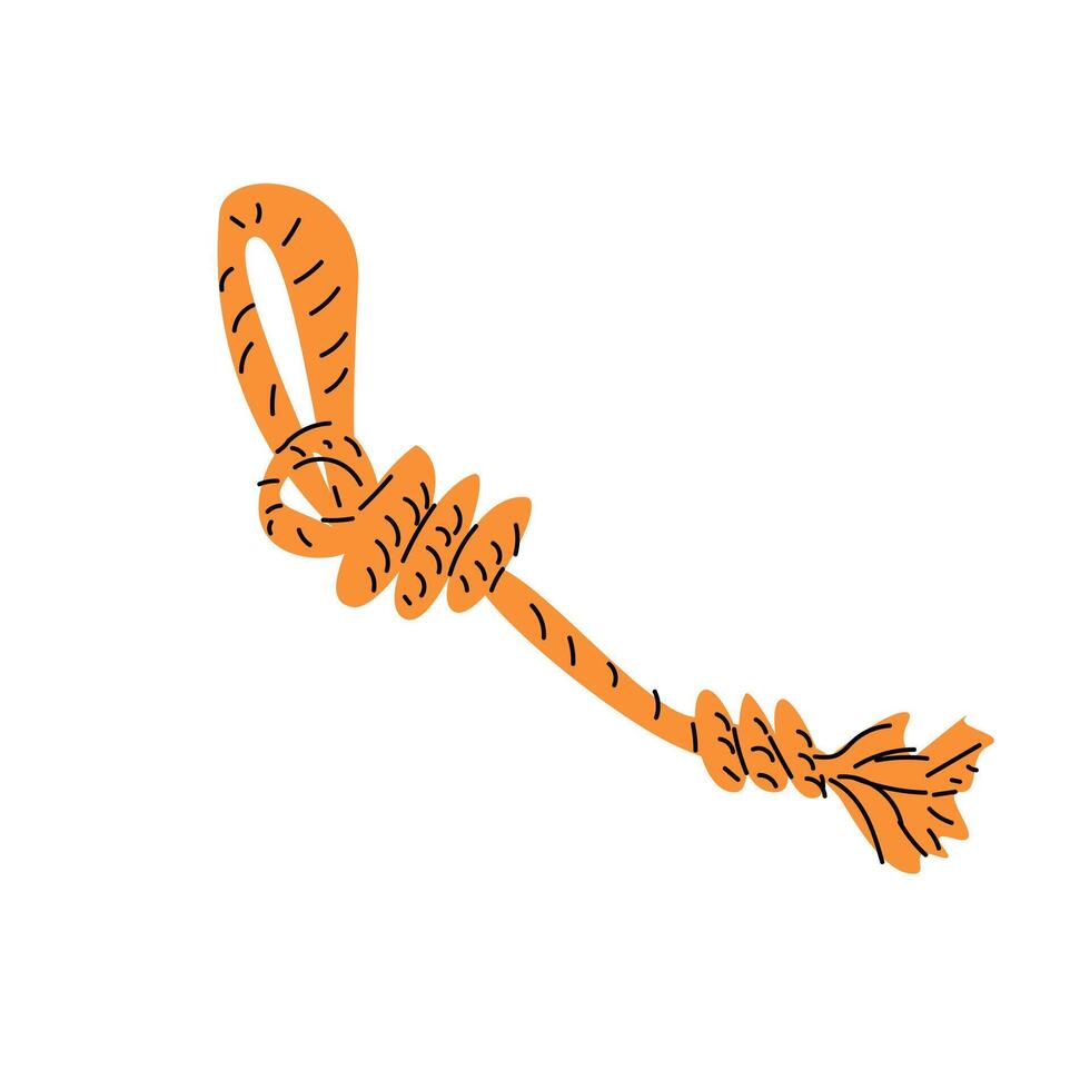 rope toy for dog - cartoon supply, pet care item vector