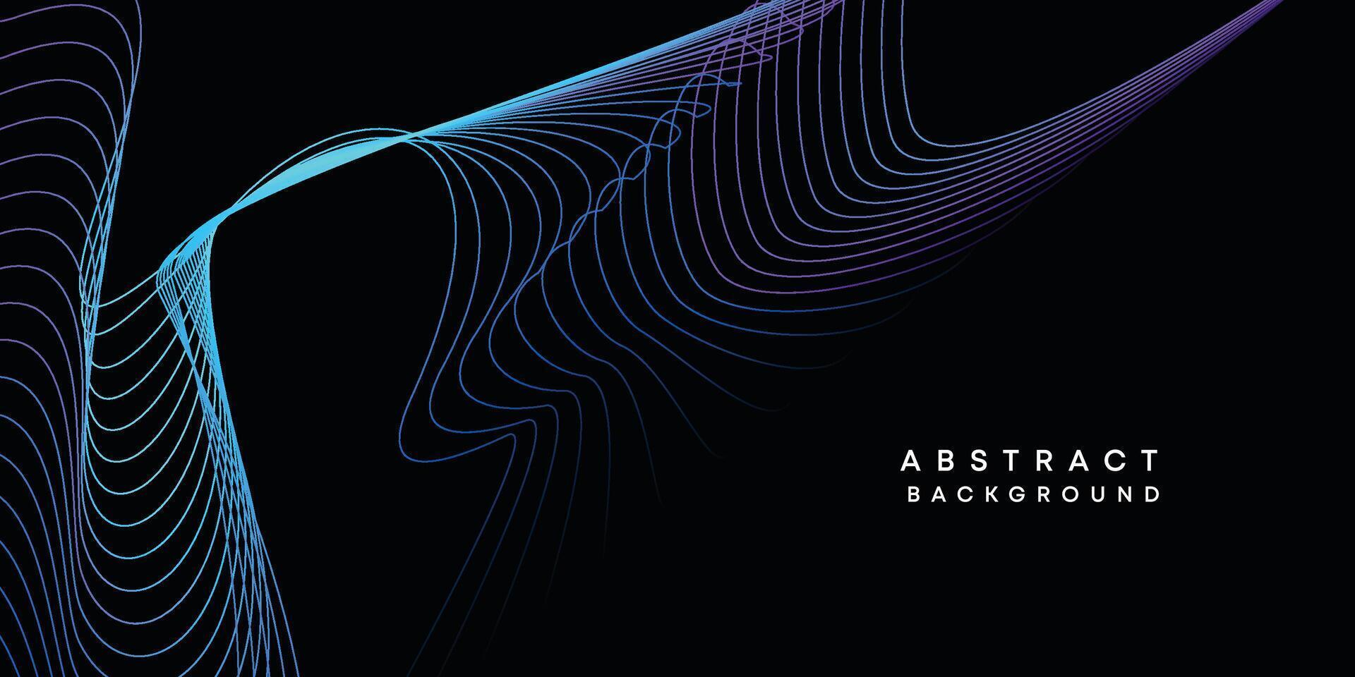 Abstract data visualization, geometric dark blue, orange, green gradient waving lines technology background. Purple, navy blue, red gradient futuristic geometric shiny wave pattern banner background vector