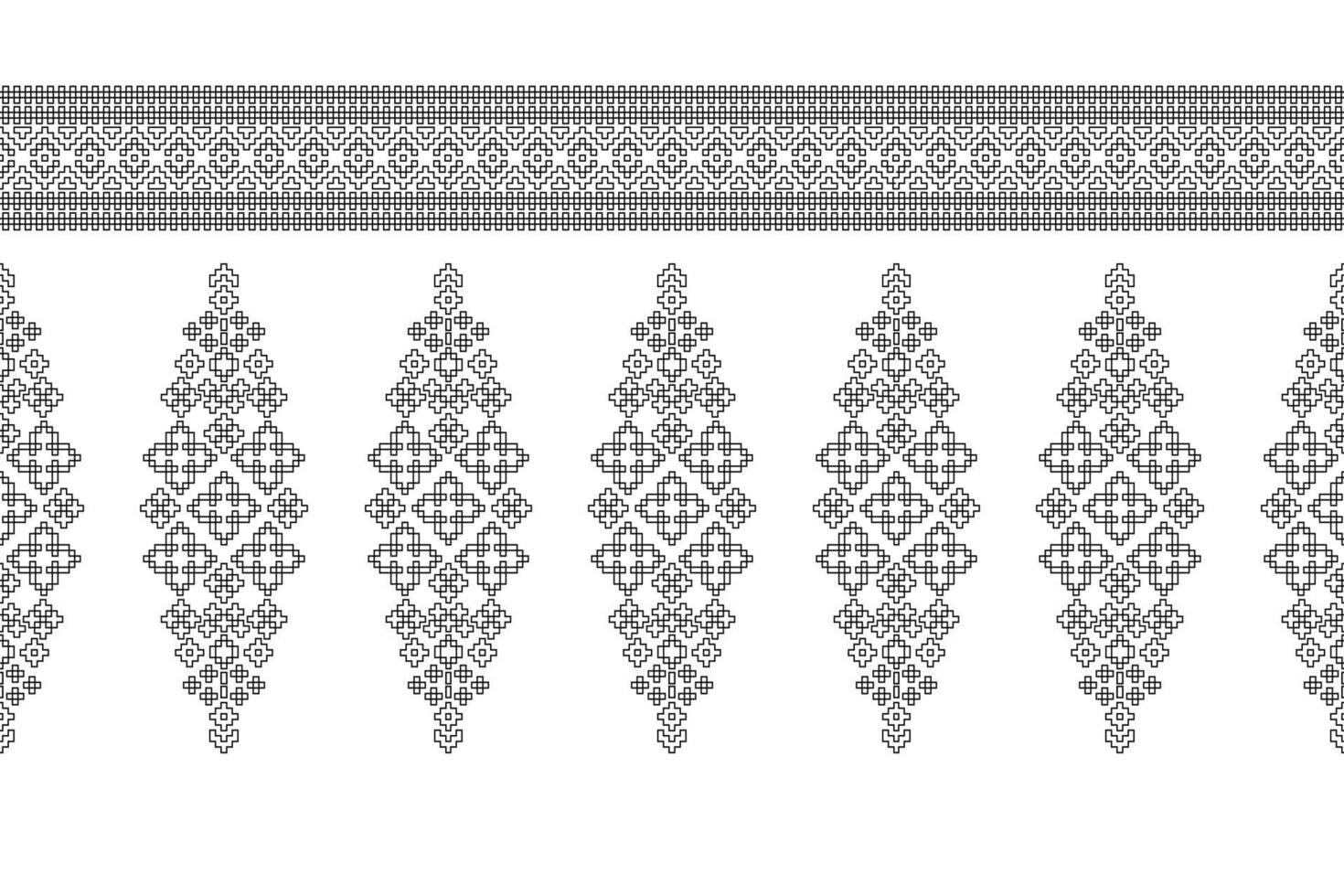 Traditional ethnic motifs ikat geometric fabric pattern cross stitch.Ikat embroidery Ethnic coloring paint pixel white background. Abstract,illustration. Texture,decoration,wallpaper. vector
