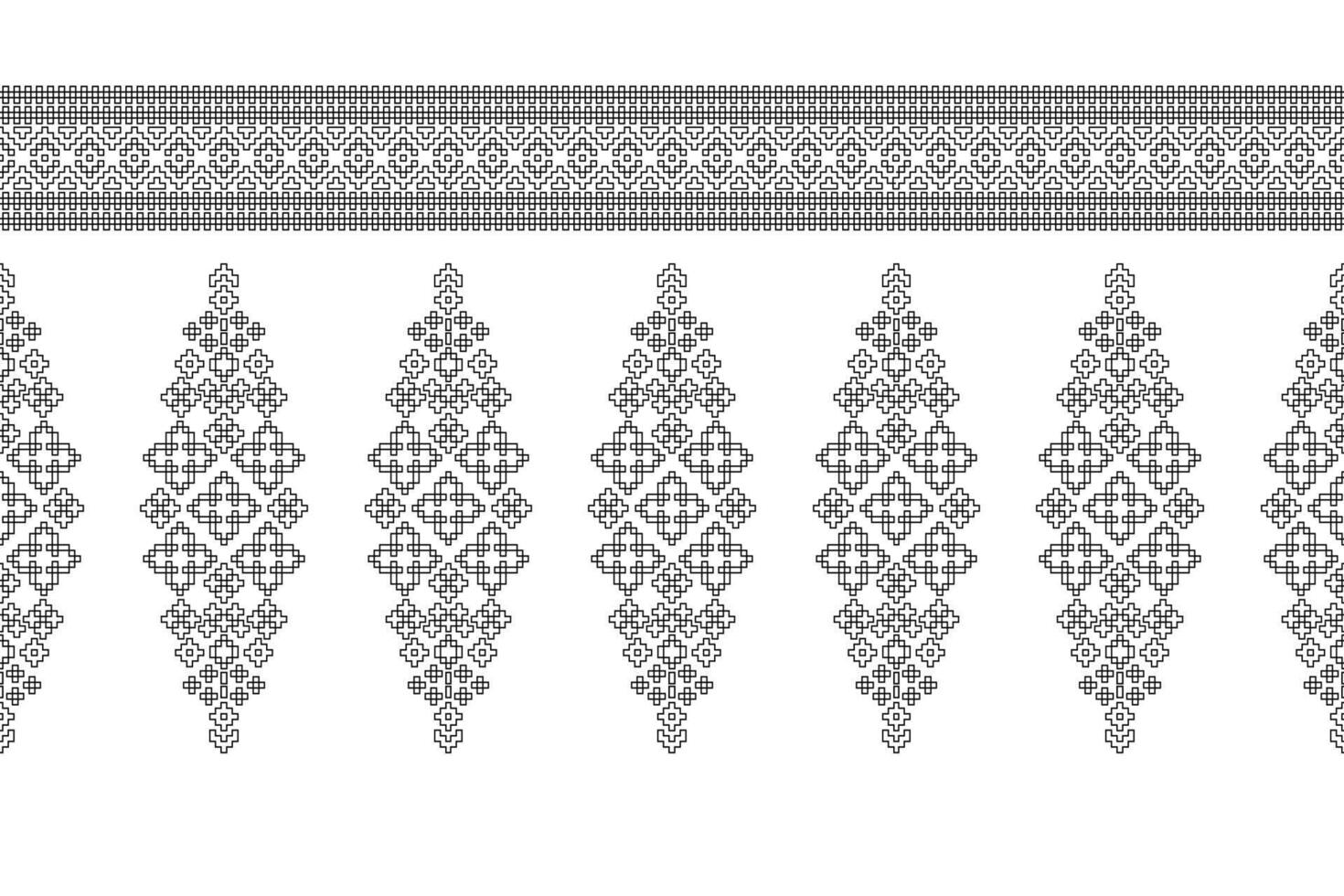 Traditional ethnic motifs ikat geometric fabric pattern cross stitch.Ikat embroidery Ethnic coloring paint pixel white background. Abstract,illustration. Texture,decoration,wallpaper. vector