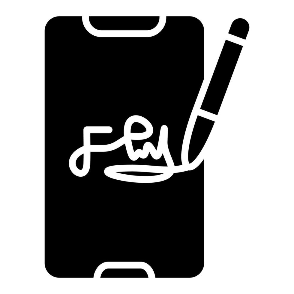 Digital Signature icon line illustration vector
