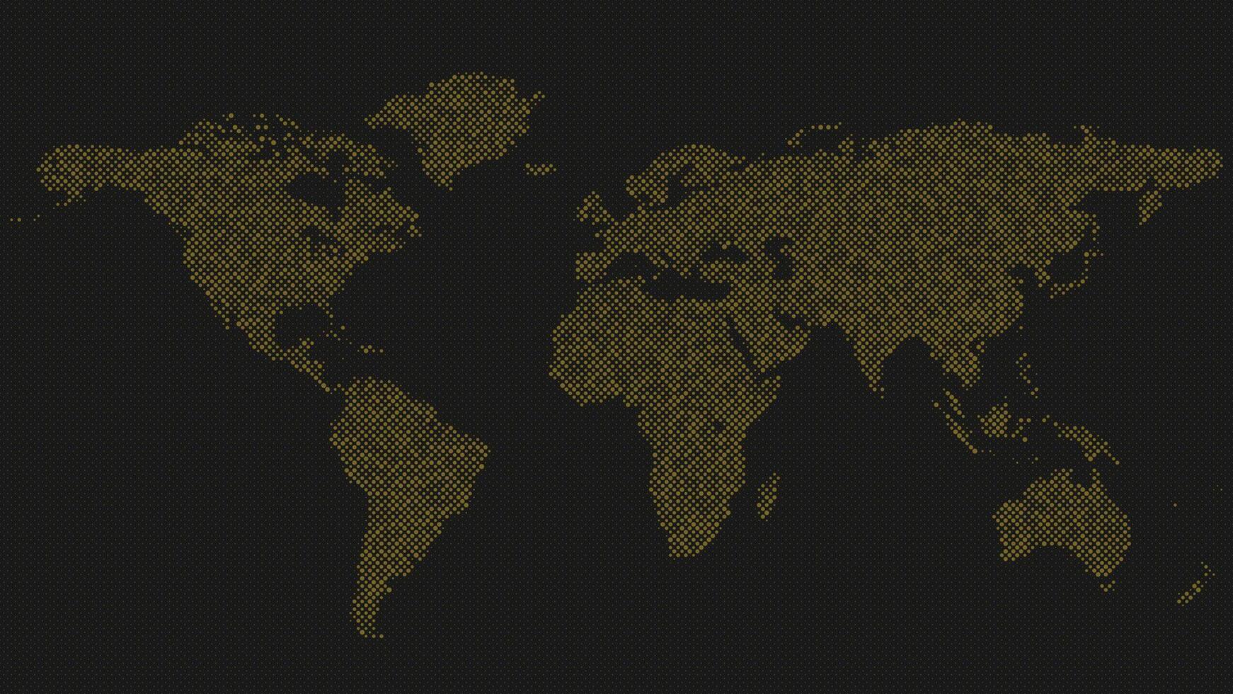 Halftone world map background - dot pattern graphic vector