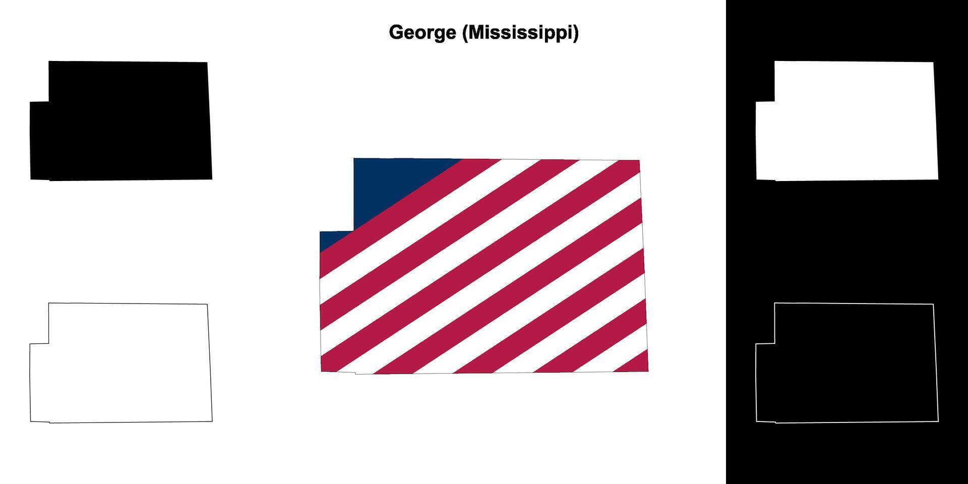 George County, Mississippi outline map set vector