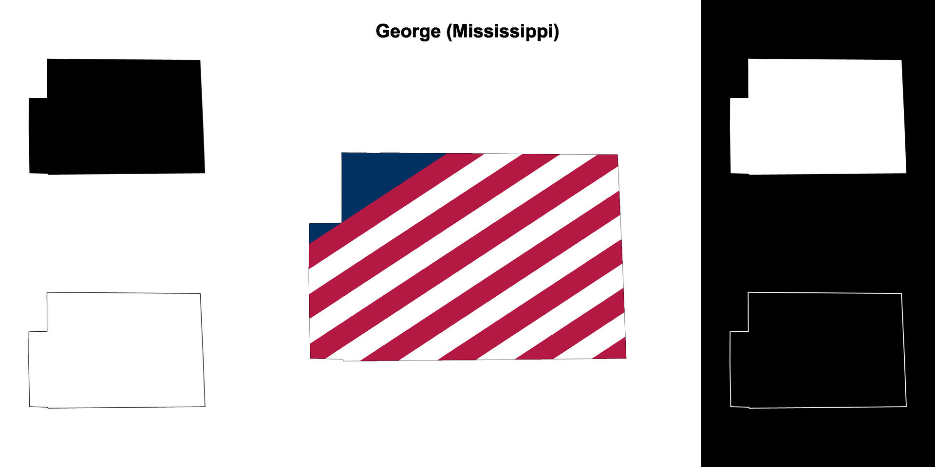County, Mississippi outline map set 43337583 Vector Art at Vecteezy