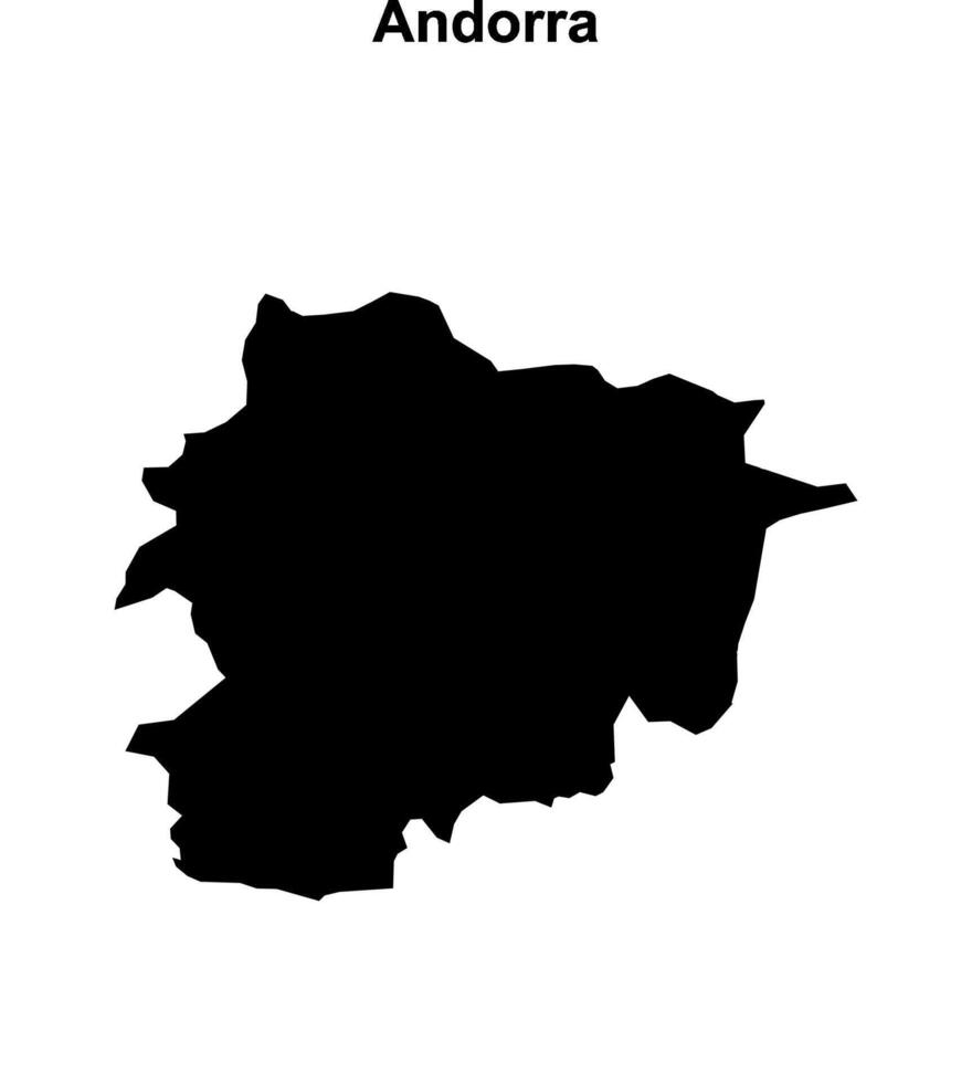 Andorra blank outline map vector