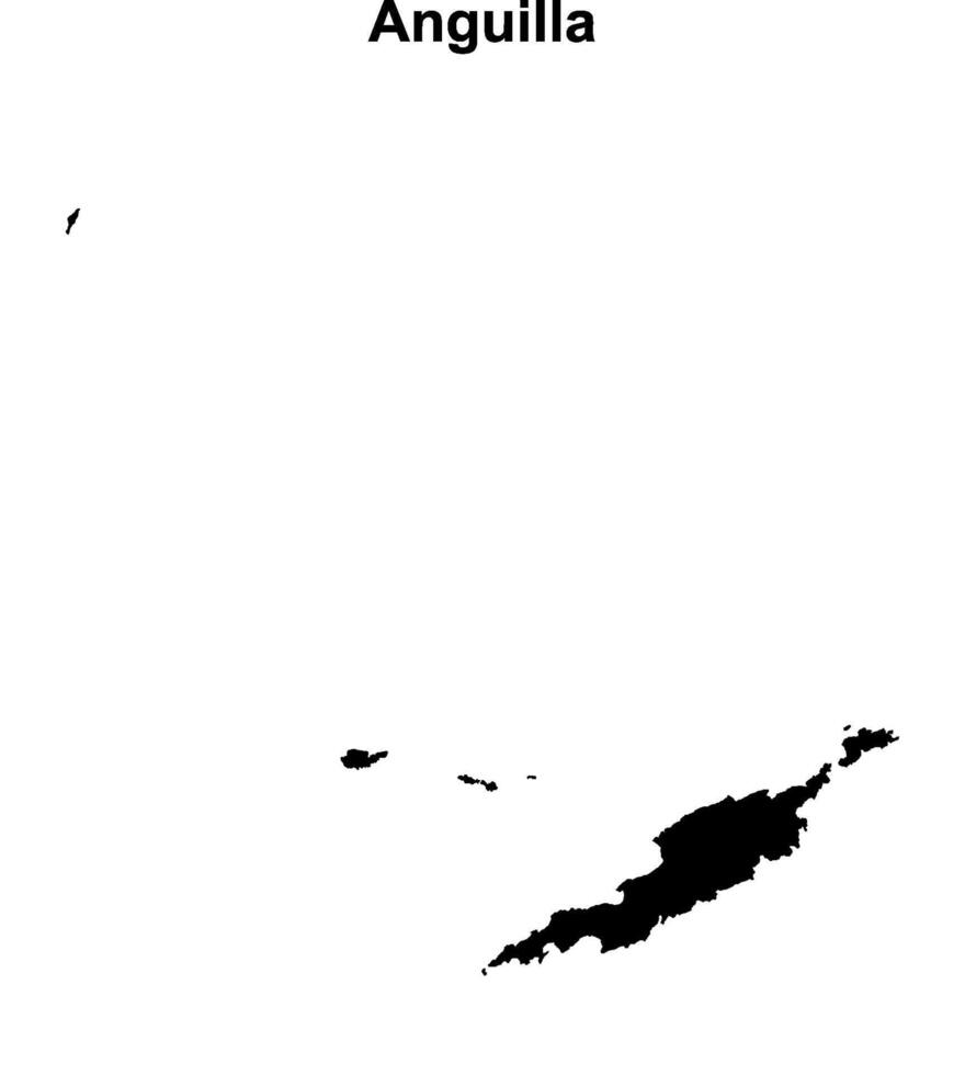 Anguilla blank outline map vector