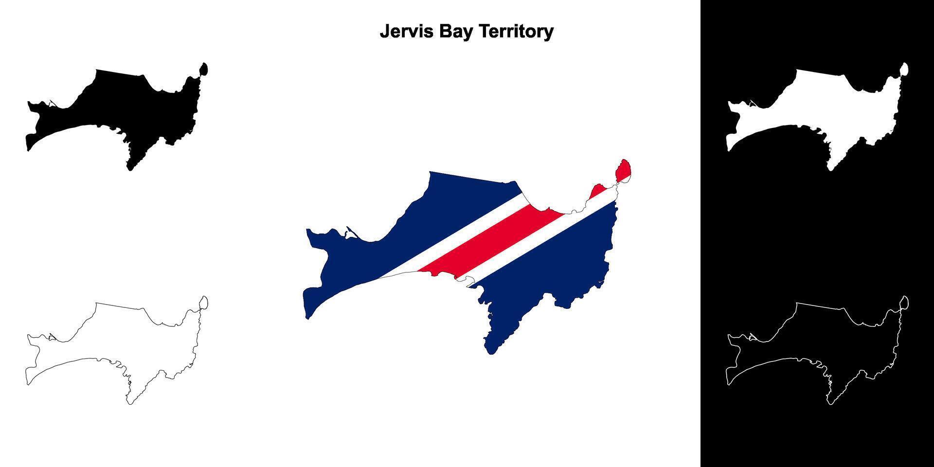 Jervis Bay Territory blank outline map set vector