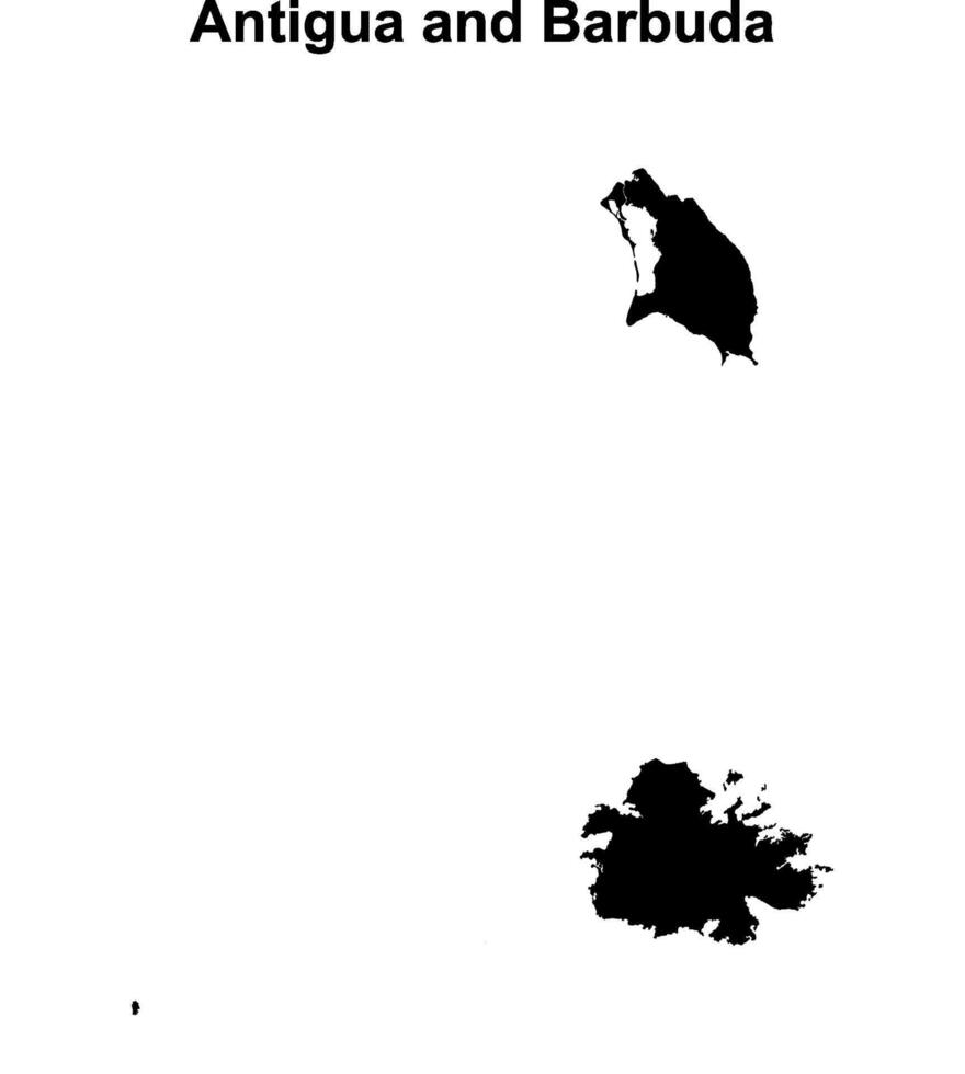 Antigua and Barbuda blank outline map vector