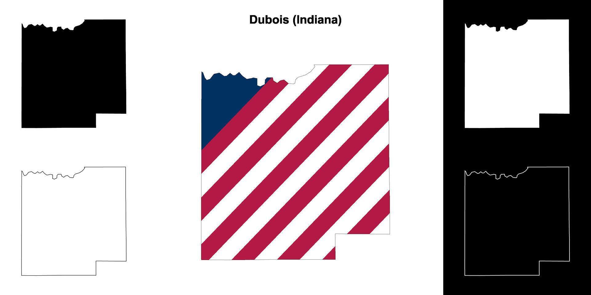 Dubois County, Indiana outline map set vector