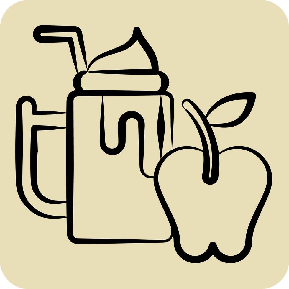 Icon Apple. related to Healthy Food symbol. hand drawn style. simple design illustration vector