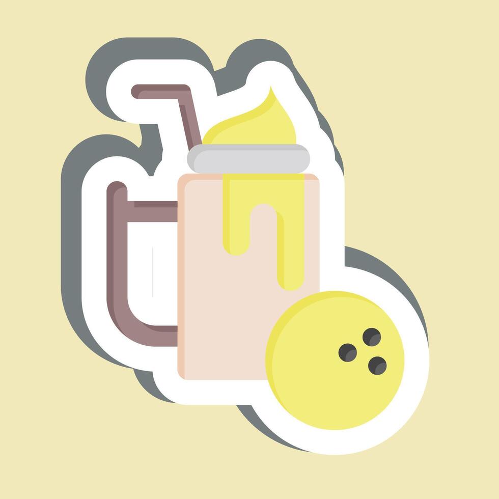 Sticker Nourishing Drink. related to Healthy Food symbol. simple design illustration vector