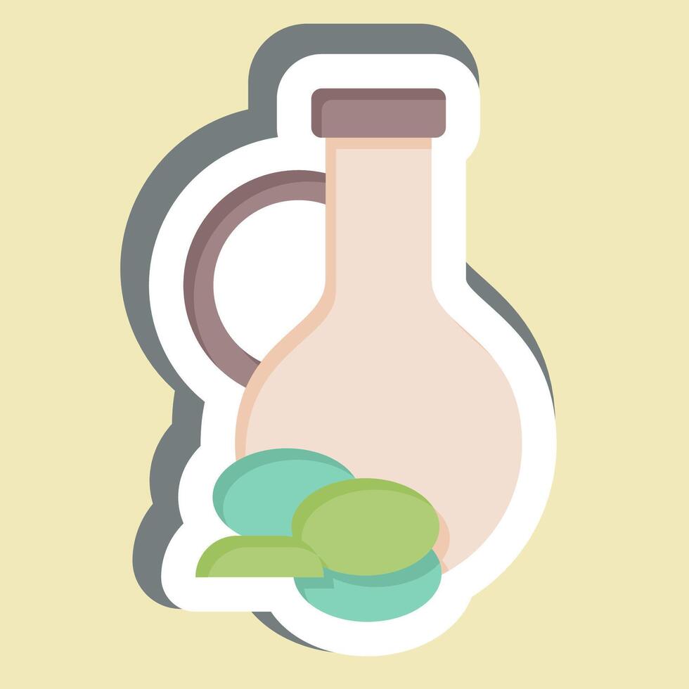 pegatina aceituna aceite. relacionado a sano comida símbolo. sencillo diseño ilustración vector