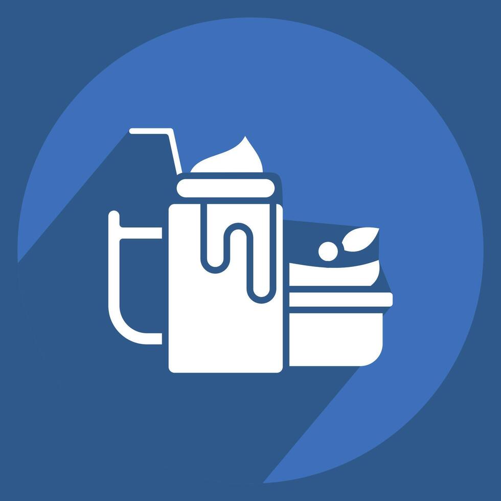 Icon Yogurt. related to Healthy Food symbol. long shadow style. simple design illustration vector