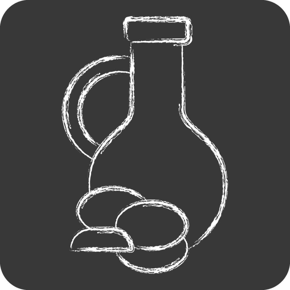 Icon Olive Oil. related to Healthy Food symbol. chalk Style. simple design illustration vector