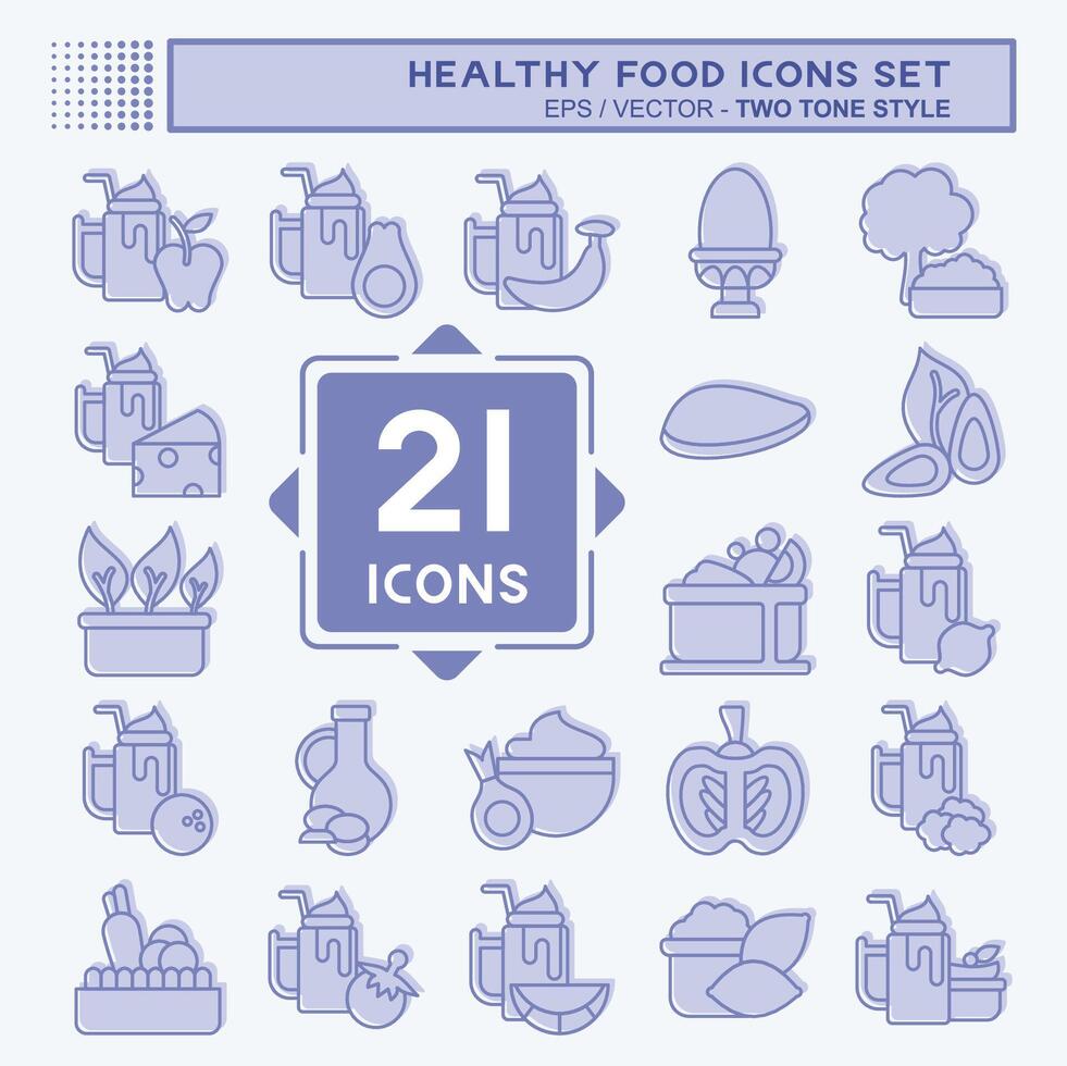 Icon Set Healthy Food. related to Fruit symbol. two tone style. simple design illustration vector
