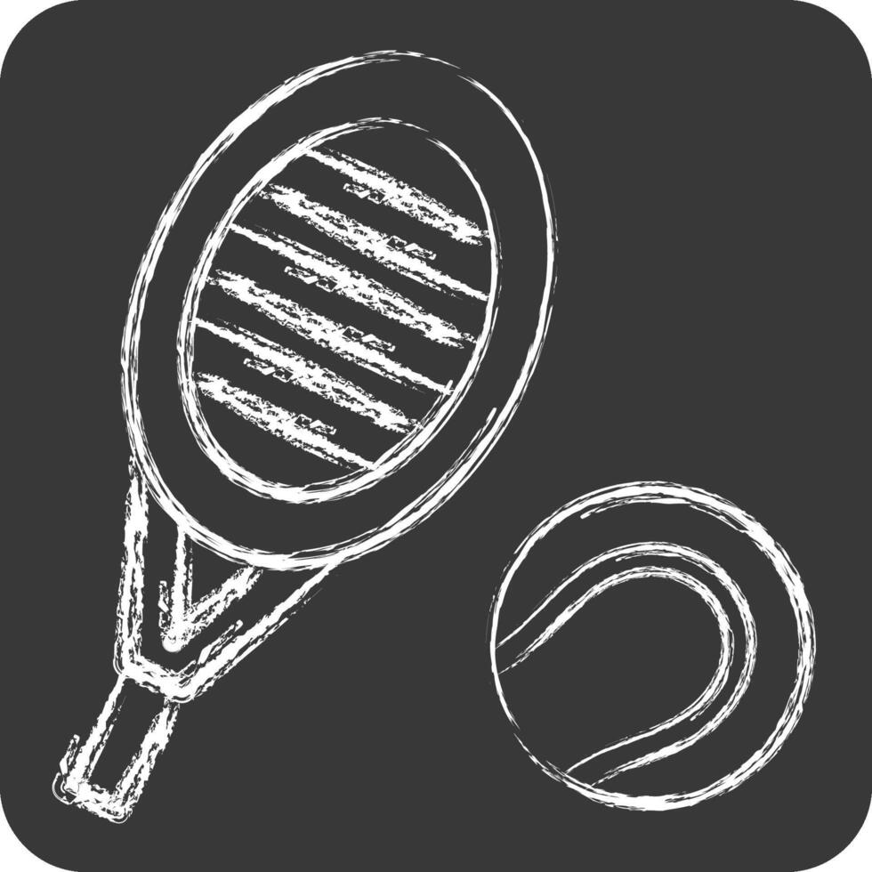icono cadena. relacionado a tenis Deportes símbolo. tiza estilo. sencillo diseño ilustración vector