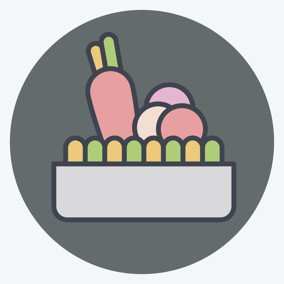 Icon Salad. related to Healthy Food symbol. color mate style. simple design illustration vector