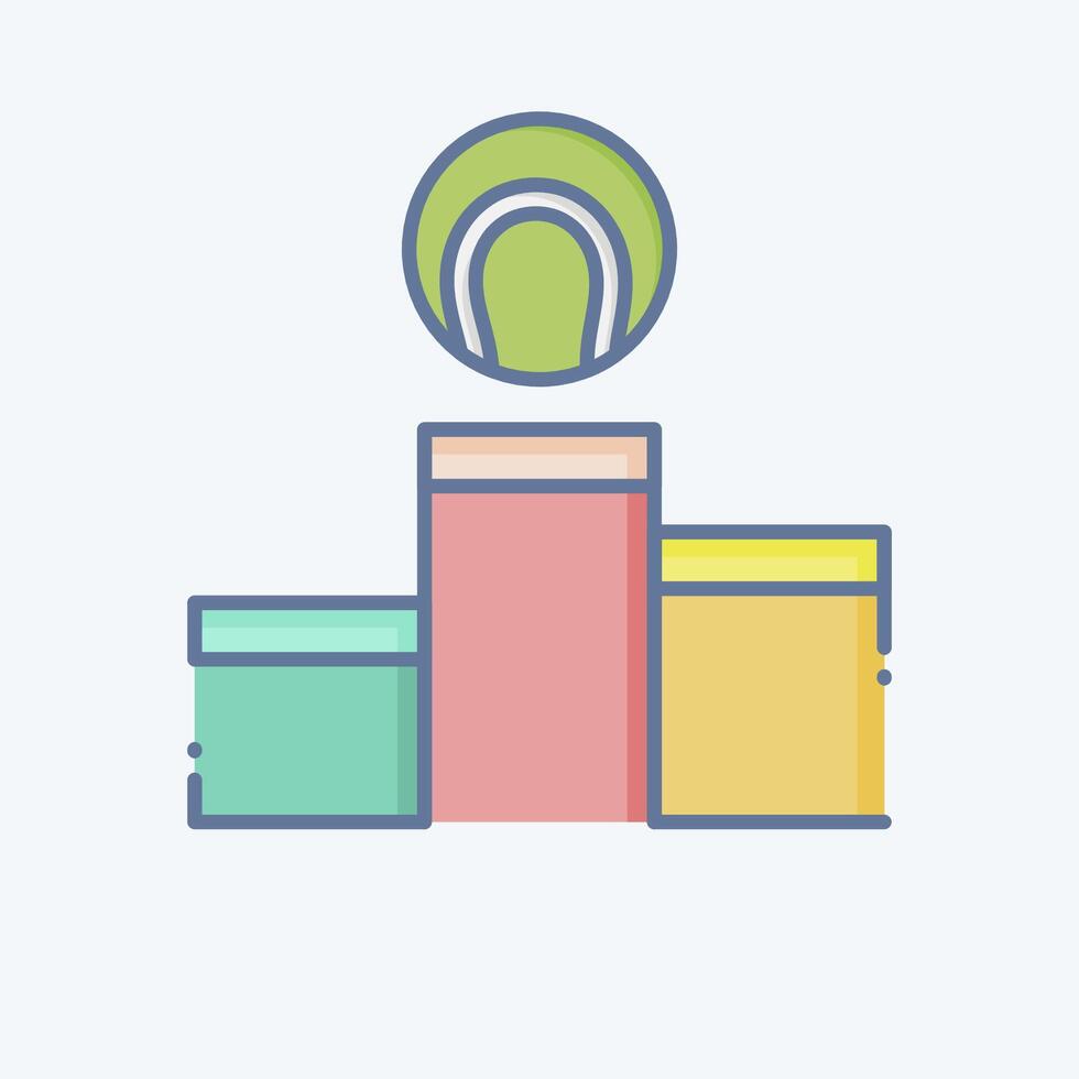 Icon Podium. related to Tennis Sports symbol. doodle style. simple design illustration vector