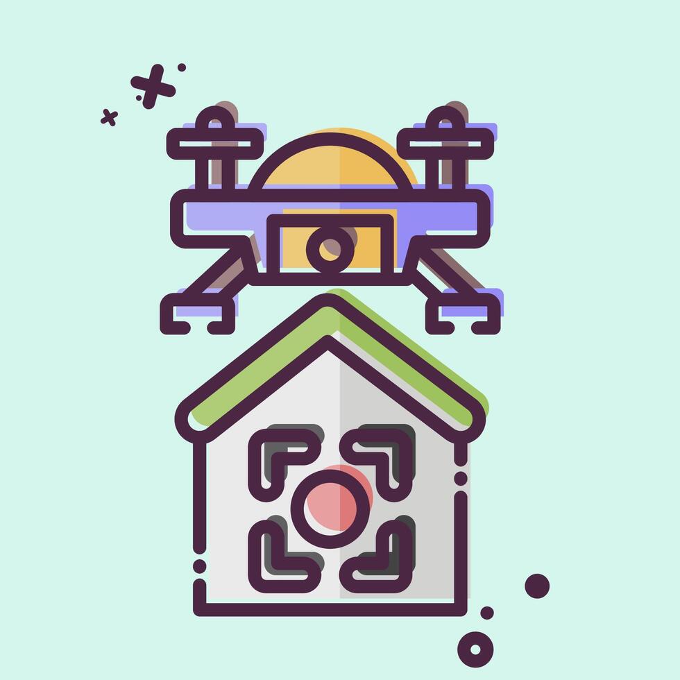 Icon Drone Location. related to Drone symbol. MBE style. simple design illustration vector