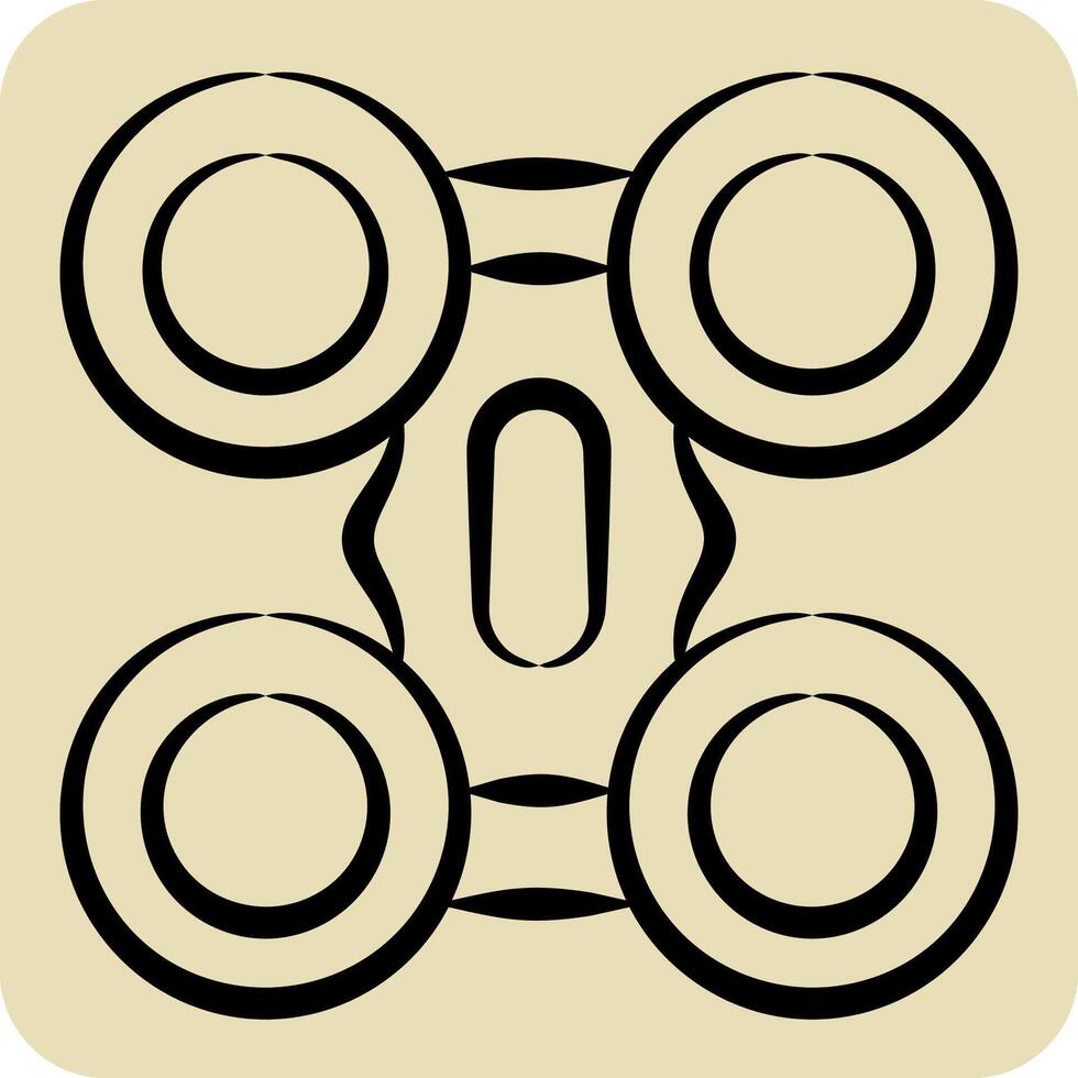 Icon Quad Copter. related to Drone symbol. hand drawn style. simple design illustration vector