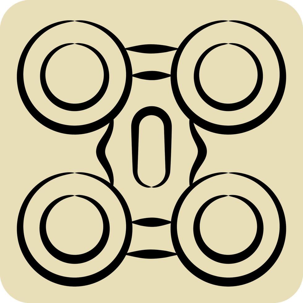 Icon Quad Copter. related to Drone symbol. hand drawn style. simple design illustration vector