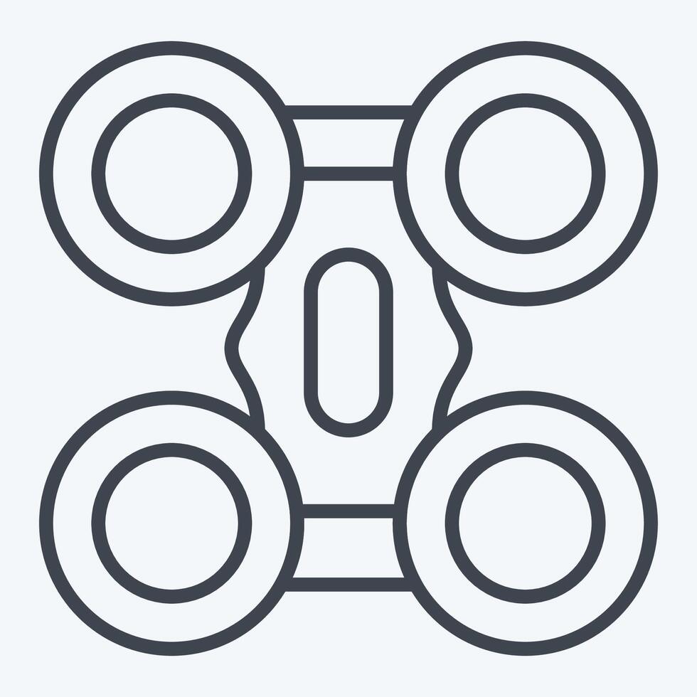Icon Quad Copter. related to Drone symbol. line style. simple design illustration vector