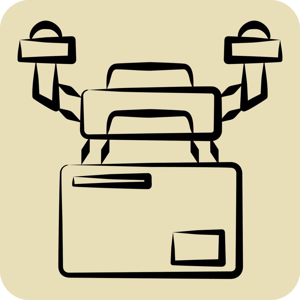 Icon Drone Logistics. related to Drone symbol. hand drawn style. simple design illustration vector