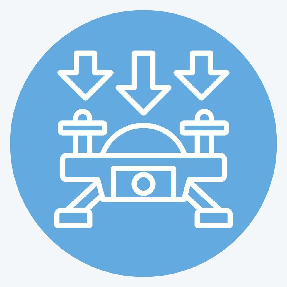 Icon Fly Down. related to Drone symbol. blue eyes style. simple design illustration vector