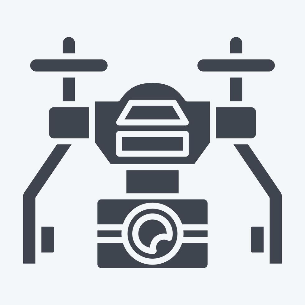 Icon Automatic Drone. related to Drone symbol. glyph style. simple design illustration vector