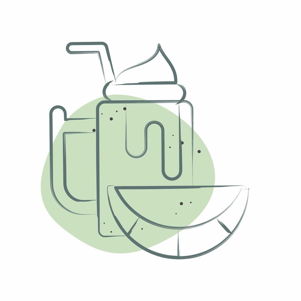 Icon Water melon. related to Healthy Food symbol. Color Spot Style. simple design illustration vector