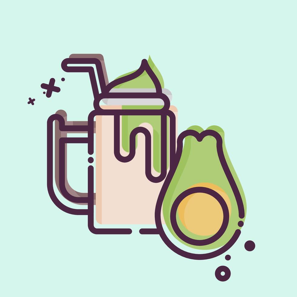 Icon Avocado. related to Healthy Food symbol. MBE style. simple design illustration vector