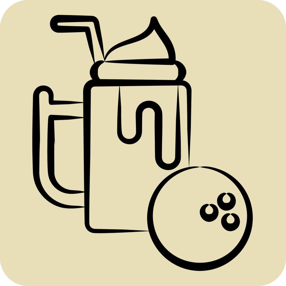 Icon Nourishing Drink. related to Healthy Food symbol. hand drawn style. simple design illustration vector