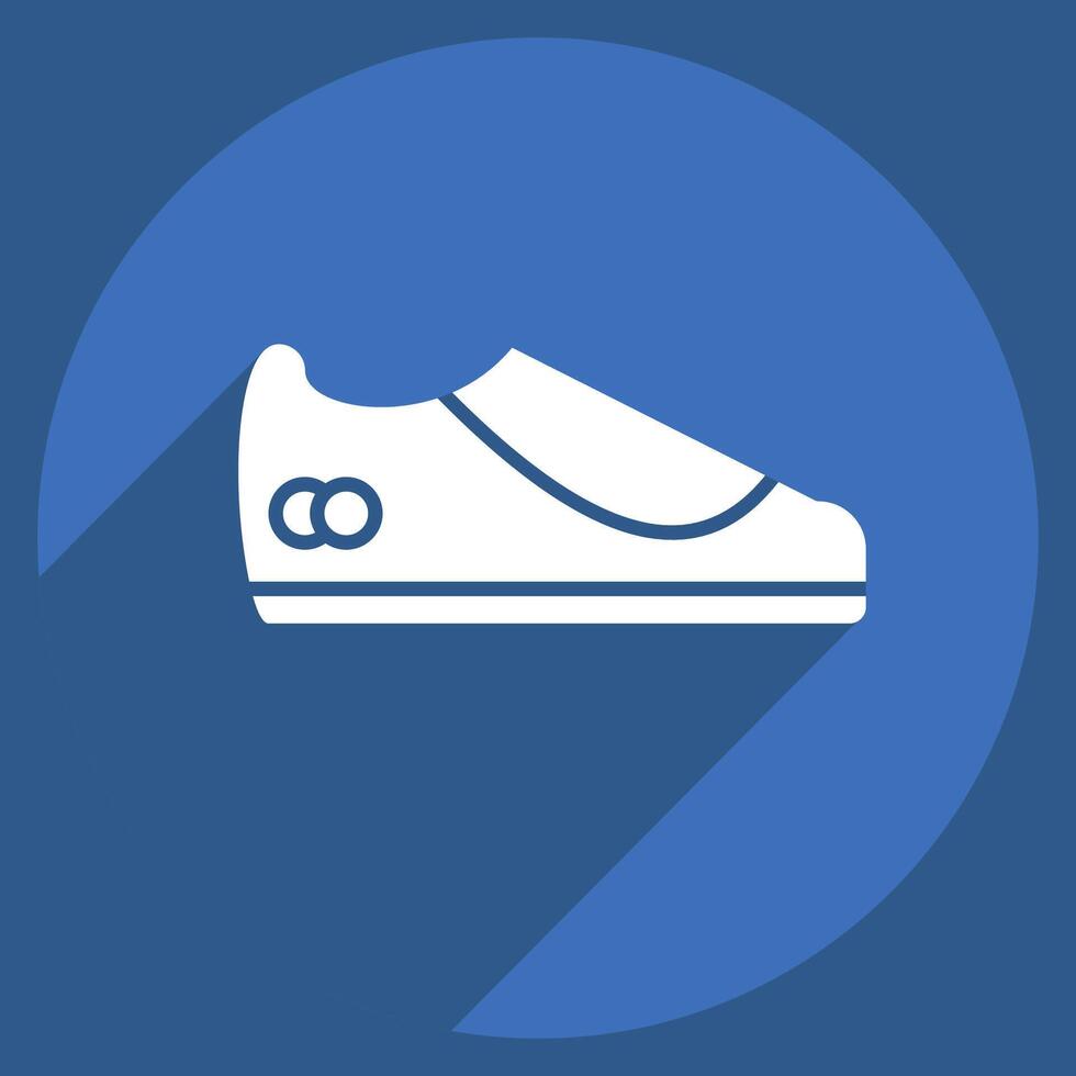 icono zapato. relacionado a tenis Deportes símbolo. largo sombra estilo. sencillo diseño ilustración vector
