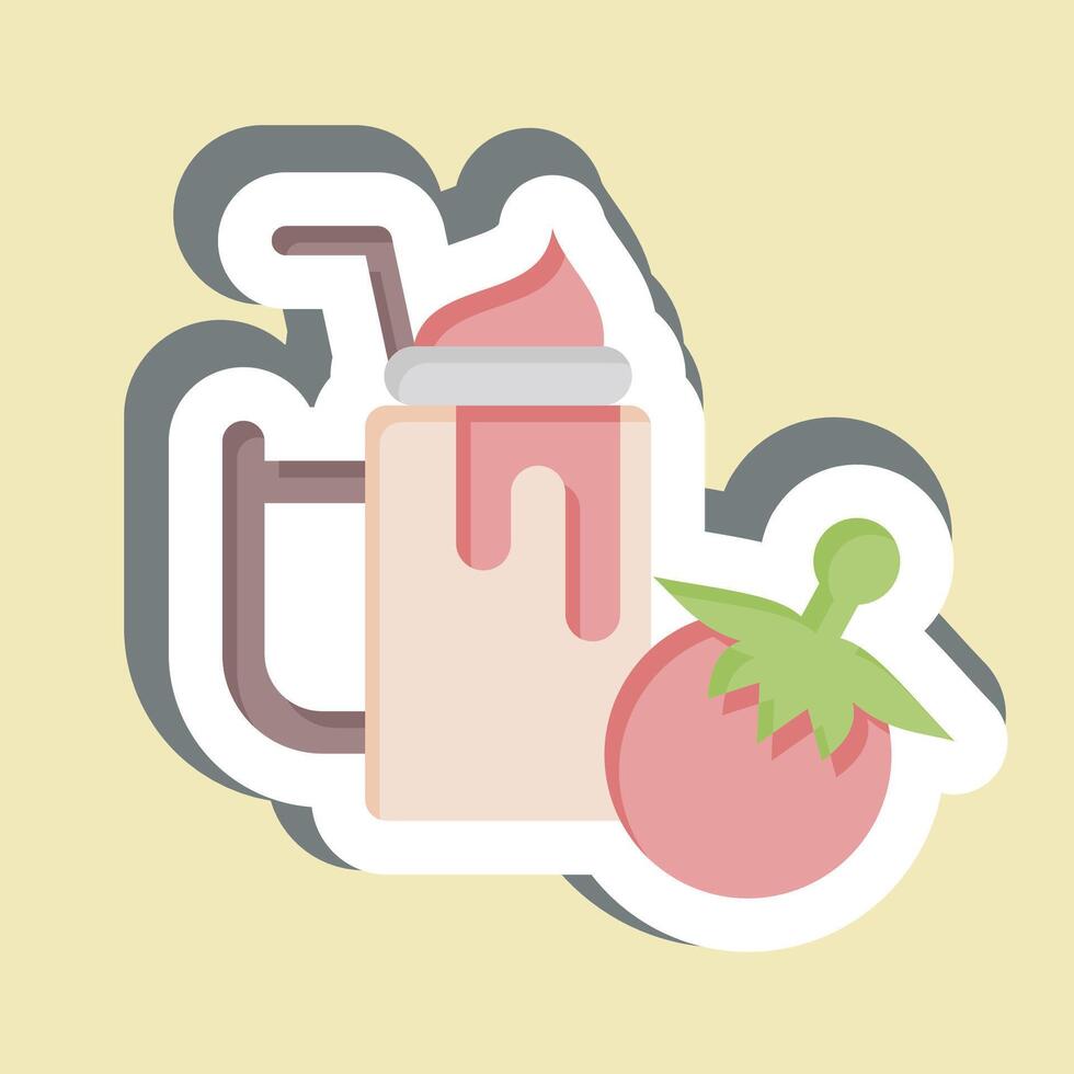 Sticker Tomato. related to Healthy Food symbol. simple design illustration vector