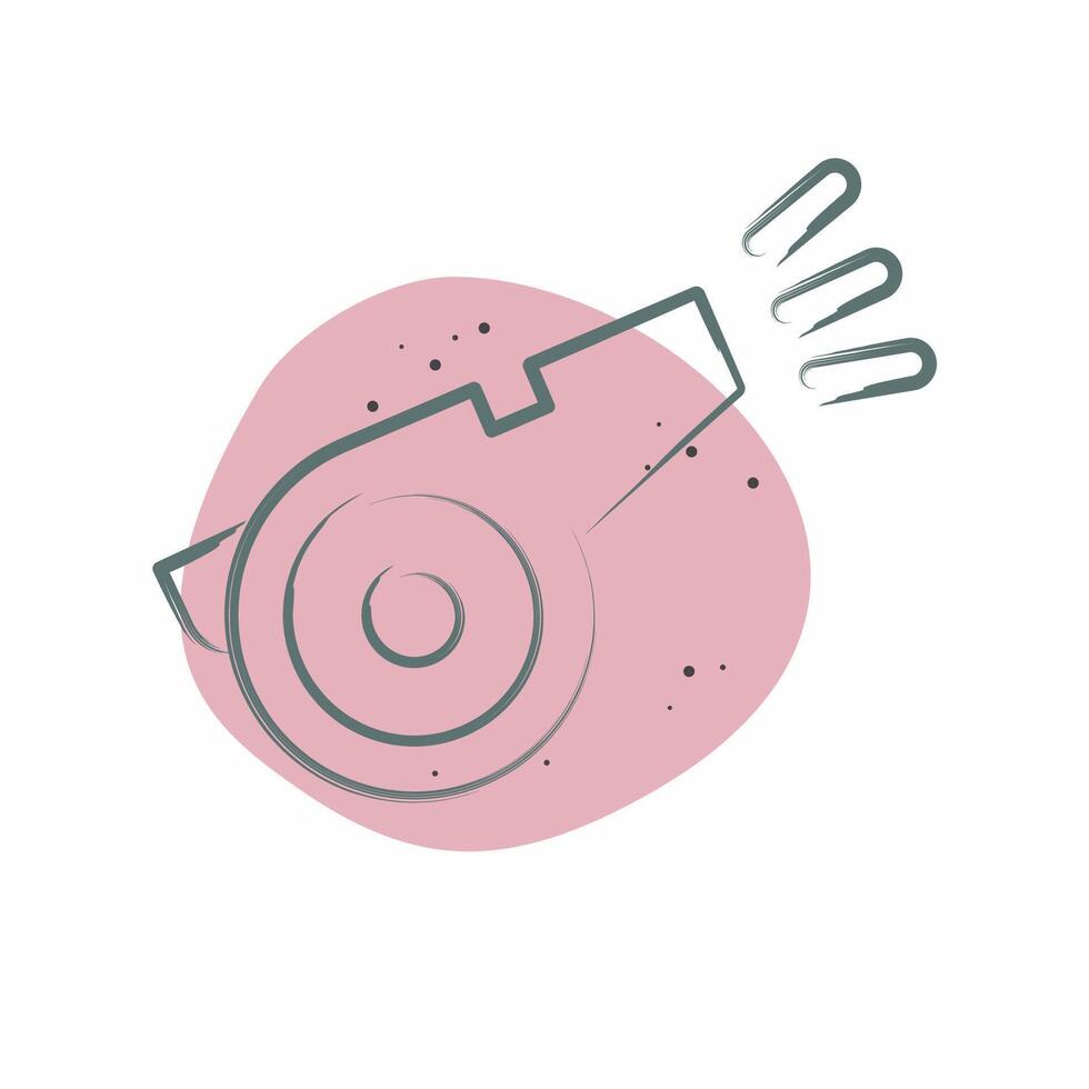 Icon Whistle. related to Tennis Sports symbol. Color Spot Style. simple design illustration vector