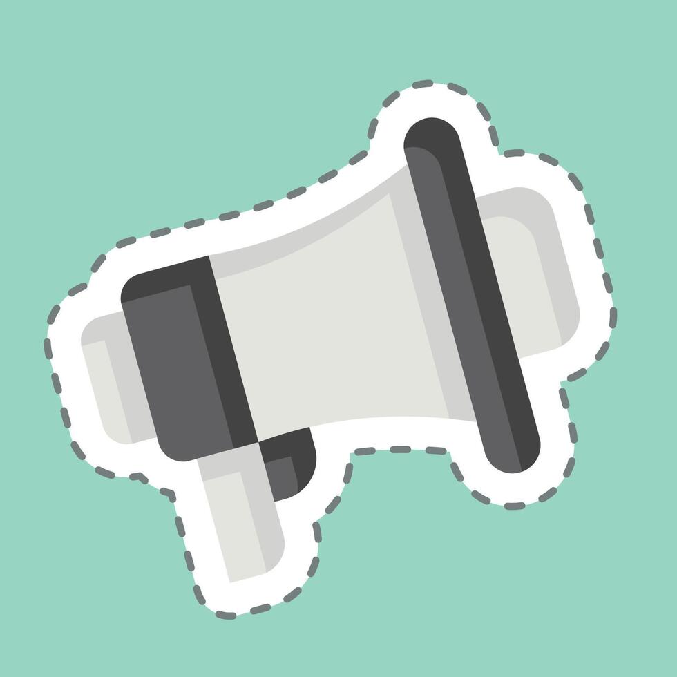 Sticker line cut Megaphone. related to Tennis Sports symbol. simple design illustration vector