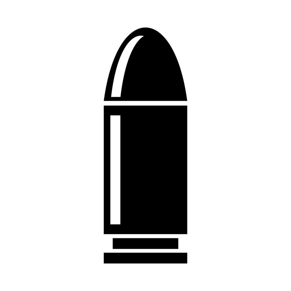 Bullet silhouette icon. Bullet of gun. vector