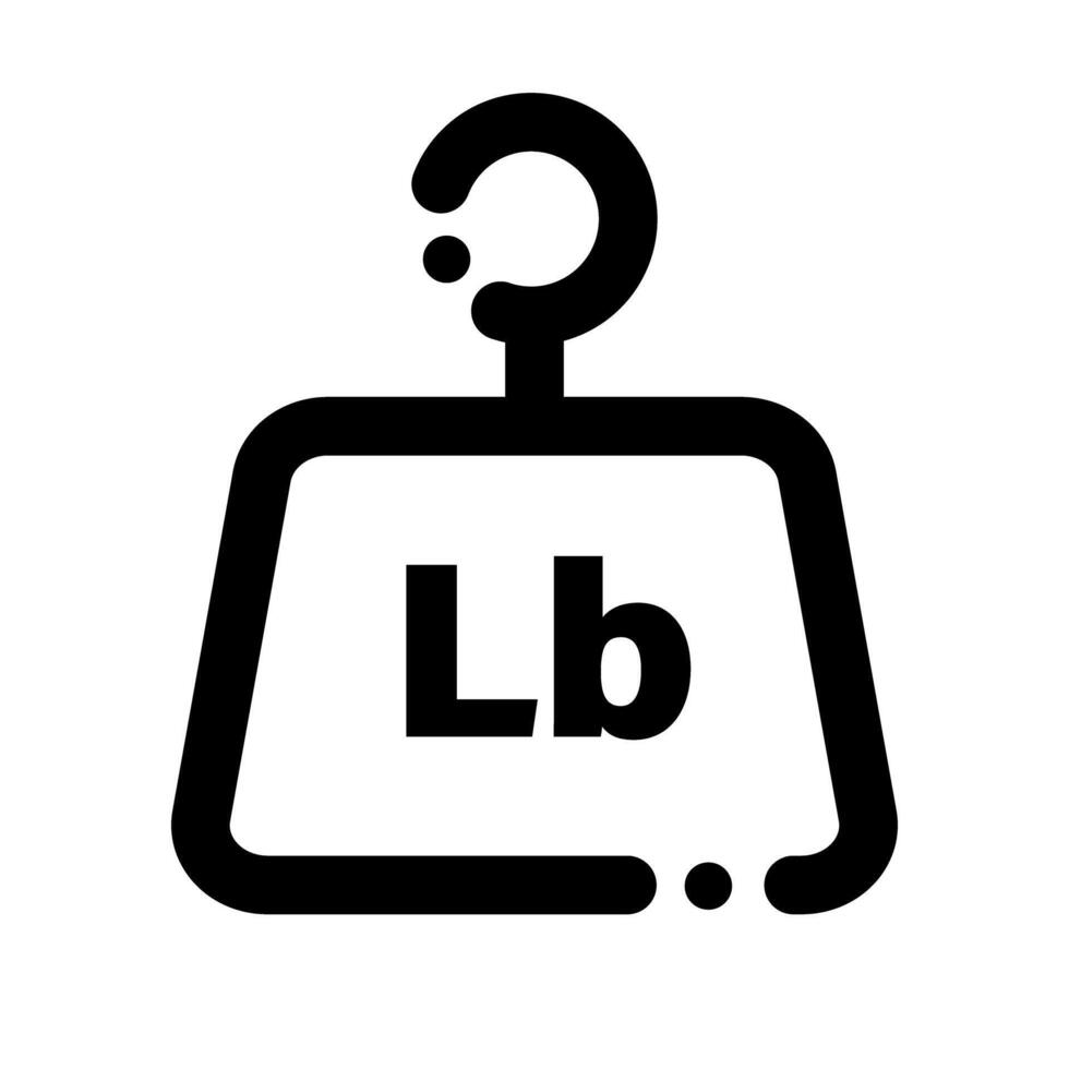 Flat design weight icon. LB. vector
