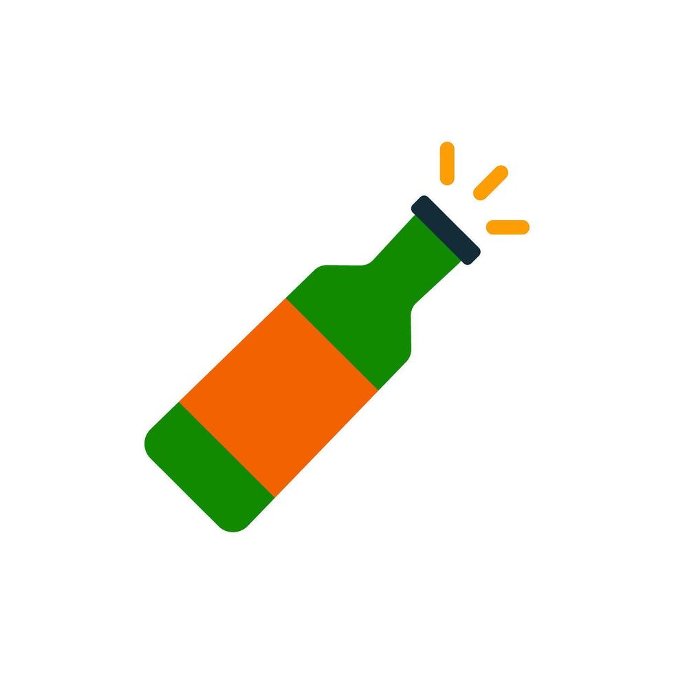 The moment icon of uncorking a wine glass. vector