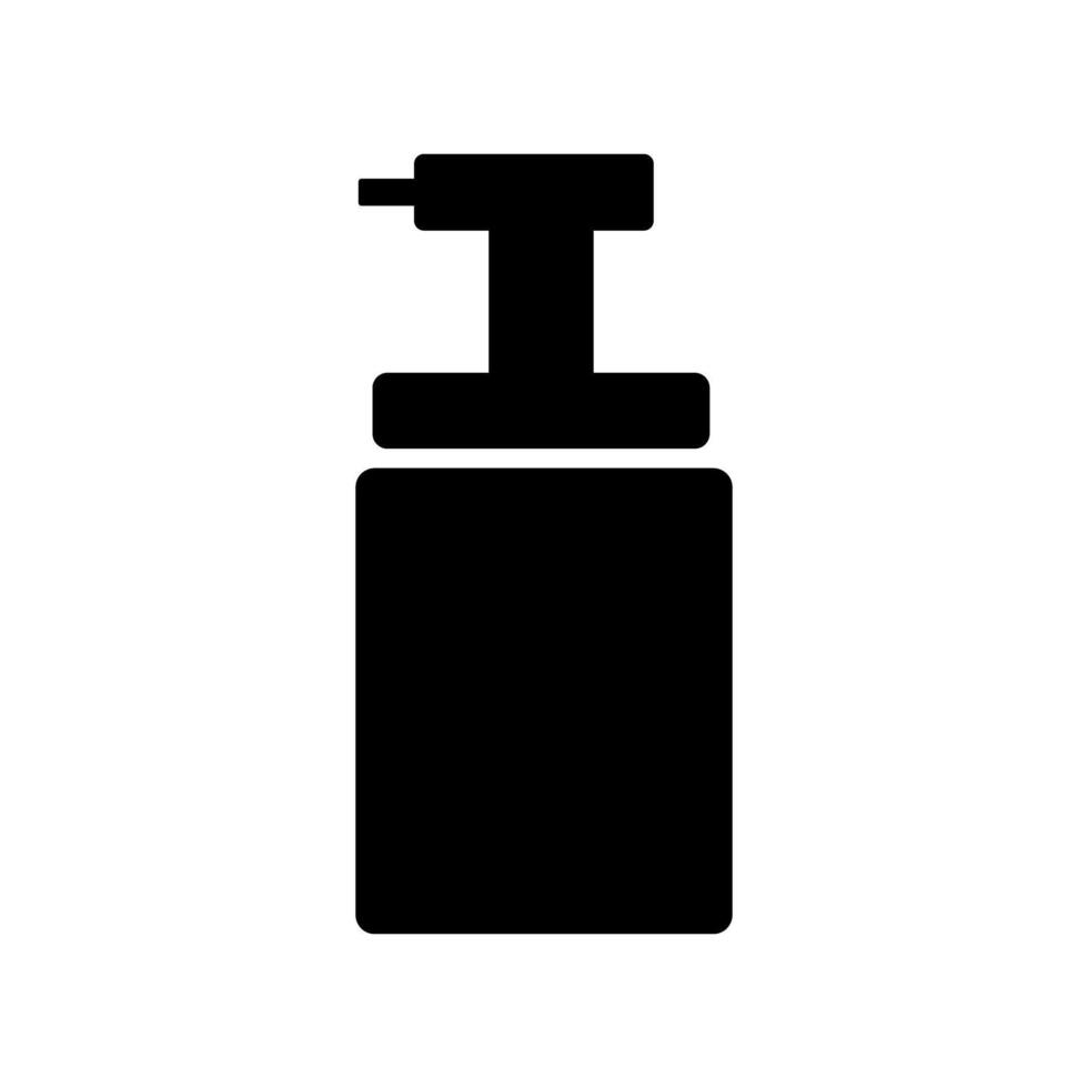 Soap dispenser silhouette icon. Body soap bottle. vector
