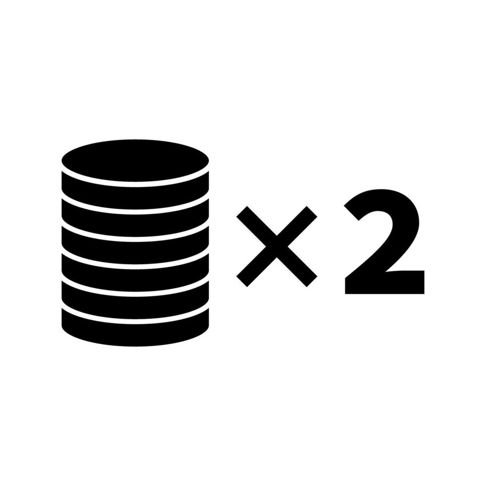 Casino coins 2x bet icon. vector