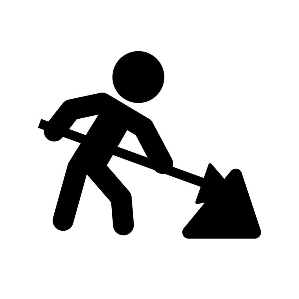 Construction worker silhouette icon. vector