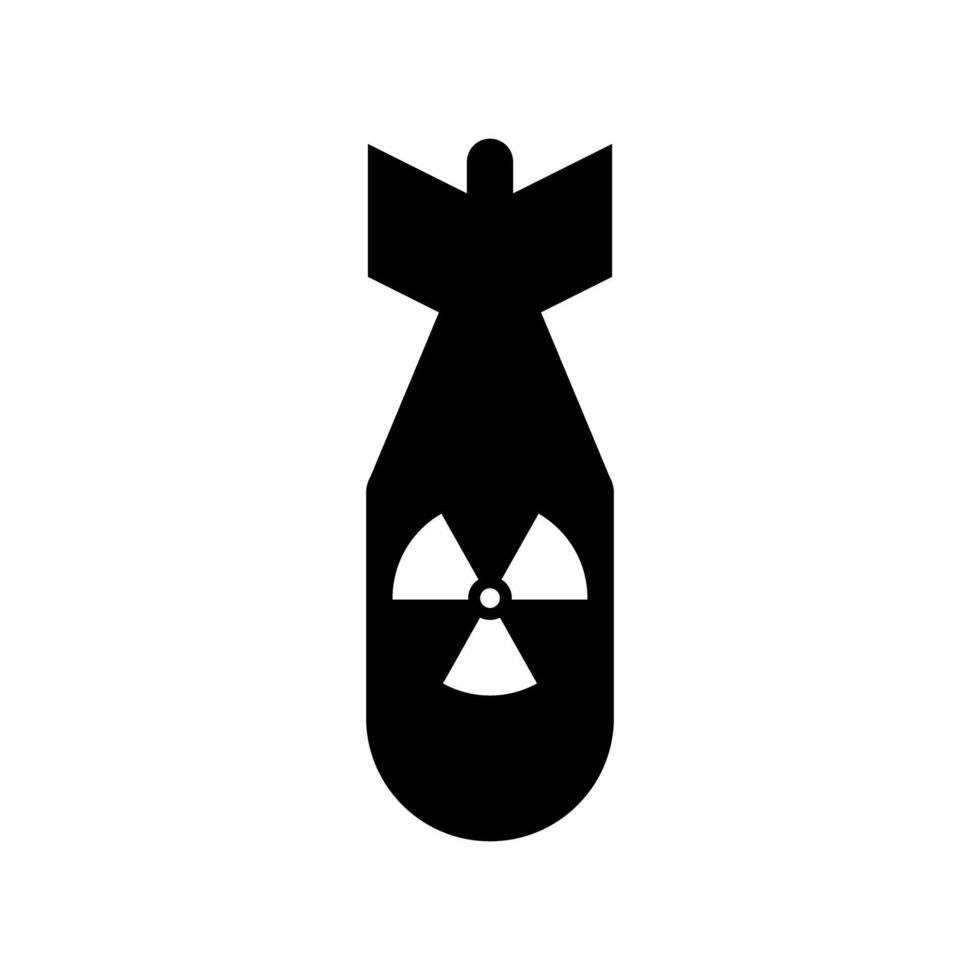 Nuclear bomb silhouette icon. Nuclear weapon. Atomic bomb. vector