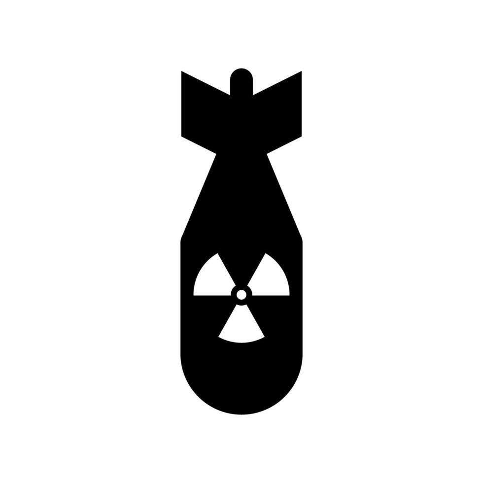 nuclear bomba silueta icono. nuclear arma. atómico bomba. vector